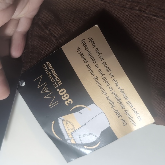 Iman Global Chic Perfect Fit 360  Chocolate Brown Jeans Size 16 New with tags - Picture 8 of 16